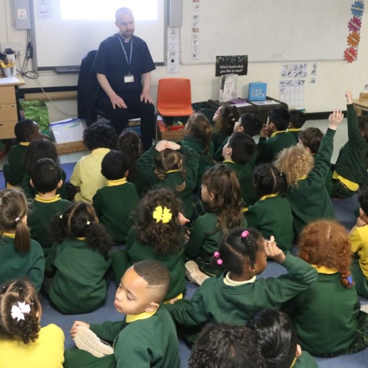 Father Ross visits EYFS - John Keble C of E Primary School